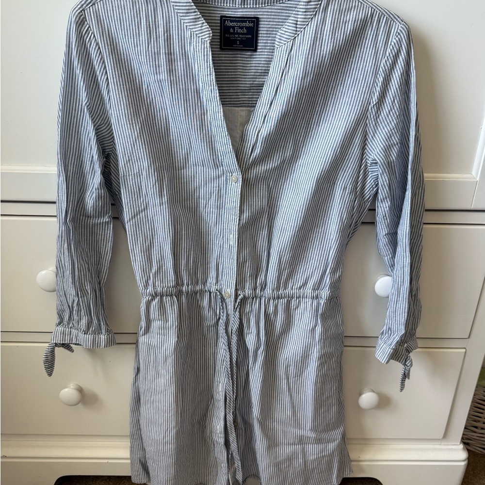 Abercrombie & Fitch Blue Pinstripe Dress